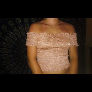 Off the Shoulder Ruffled Crop Top